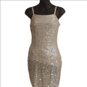 BCX Silver Sequin Mini Dress. Size Small. Great For Summer Parties.